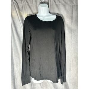 Cuddl Duds Climate Right Women’s L Black Long Sleeve Crew Stretch Shirt